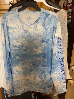 Guy Harvey Blue Marlin Performance Long Sleeve Shirt XL